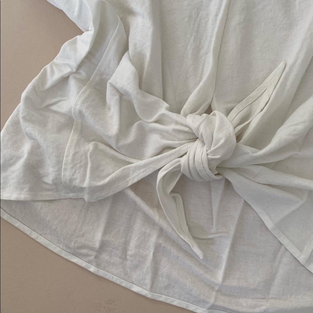 Zara tie front linen look top - size small - Picture 5 of 5